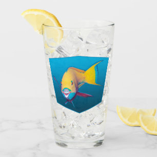 Parrotfish - Design gradient blue background Glass