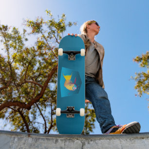 Parrotfish - Design gradient blue background Skateboard