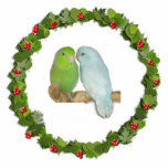 Parrotlet Christmas Wreath Photo Sculpture Decoration<br><div class="desc">This Christmas ornament features a pair of parrotlets inside a Christmas wreath</div>
