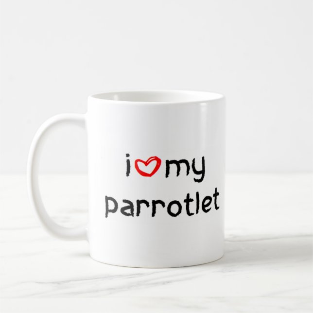 parrotlet heart coffee mug (Left)