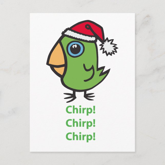 Parrotlet in Santa hat Holiday Postcard (Front)