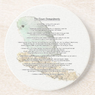 Parrotlets' Eleven Demandments Coaster