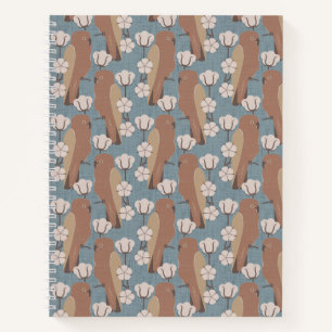 Parrots and cotton flower notebook
