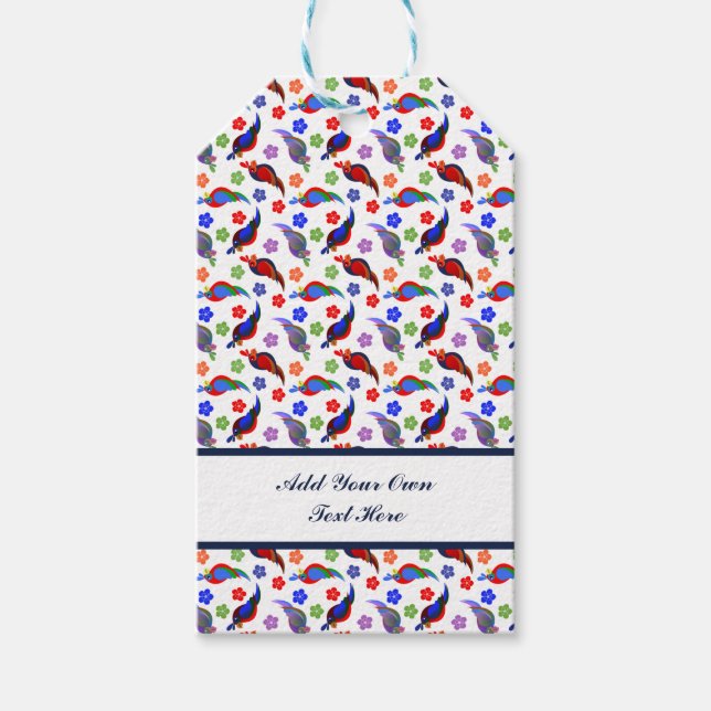 Parrots and Flowers Gift Tags (Front)