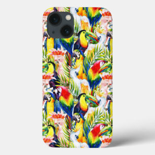 Parrots And Palm Leaves iPhone 13 Case