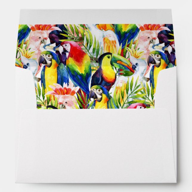 Parrots And Palm Leaves Envelopes (Back (Bottom))