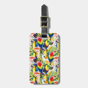 Parrots And Palm Leaves Luggage Tag