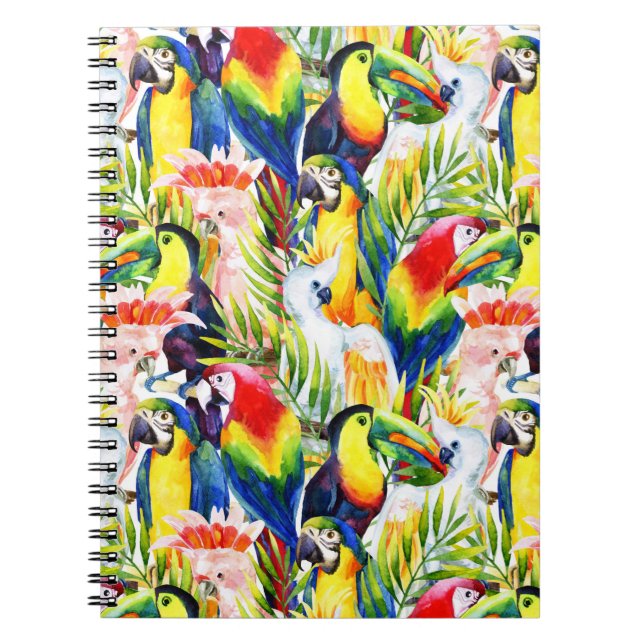 Parrots And Palm Leaves Notebook (Front)