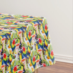 Parrots And Palm Leaves Tablecloth