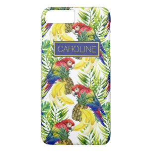 Parrots And Tropical Fruit   Add Your Name iPhone 8 Plus/7 Plus Case