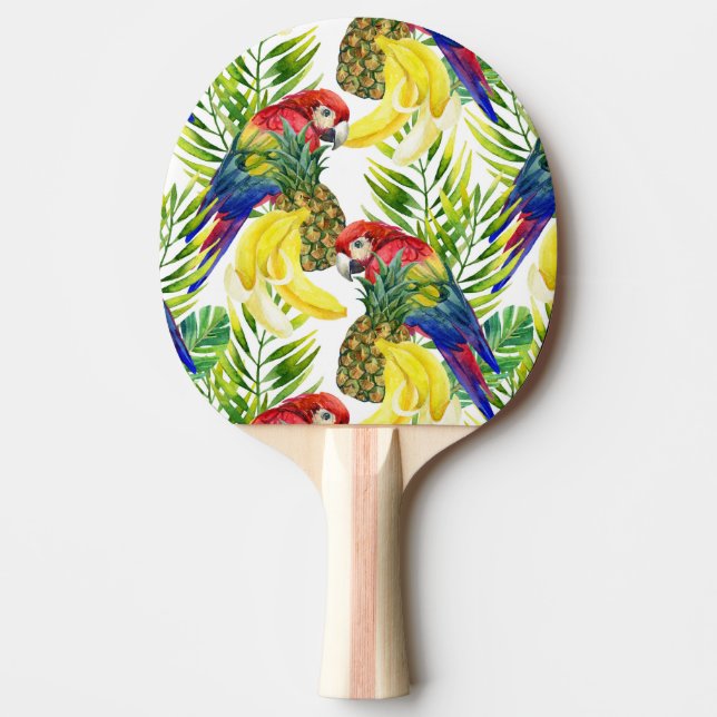Parrots And Tropical Fruit Ping Pong Paddle (Front)