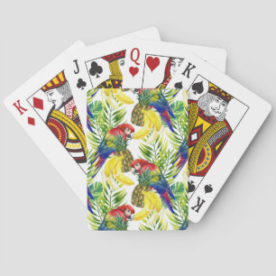 Parrots And Tropical Fruit Playing Cards