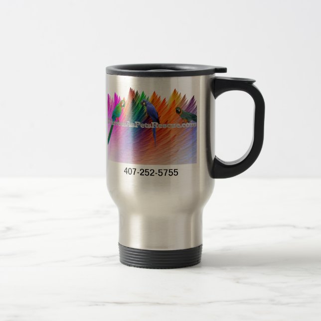 Parrots As Pets Rescue Steel Travel Mug (Right)