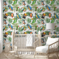 Parrots birds tropical pattern