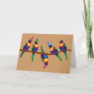 Parrots Christmas party Holiday Card