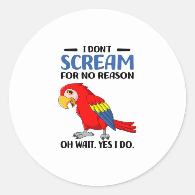Parrots Classic Round Sticker (Front)