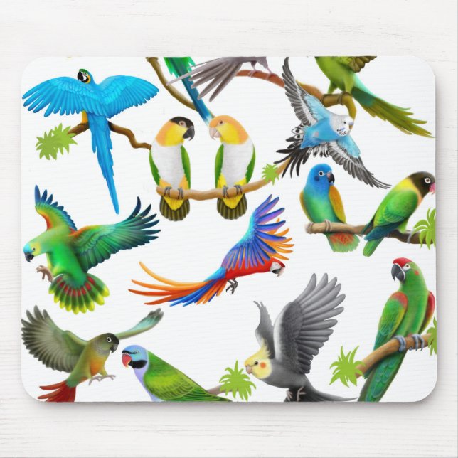 Parrots Galore Mousepad (Front)