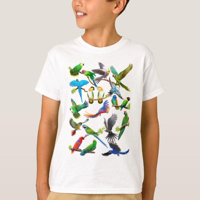 Parrots Galore T-Shirt (Front)