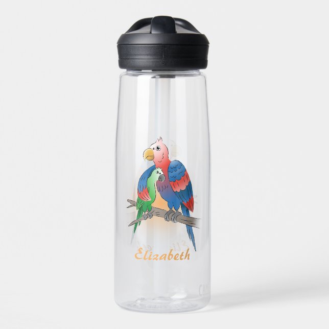 Parrots Happy Mother's Day Water Bottle (Front)