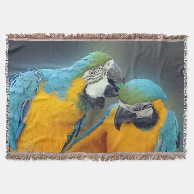 Parrots in love throw blanket (Front)