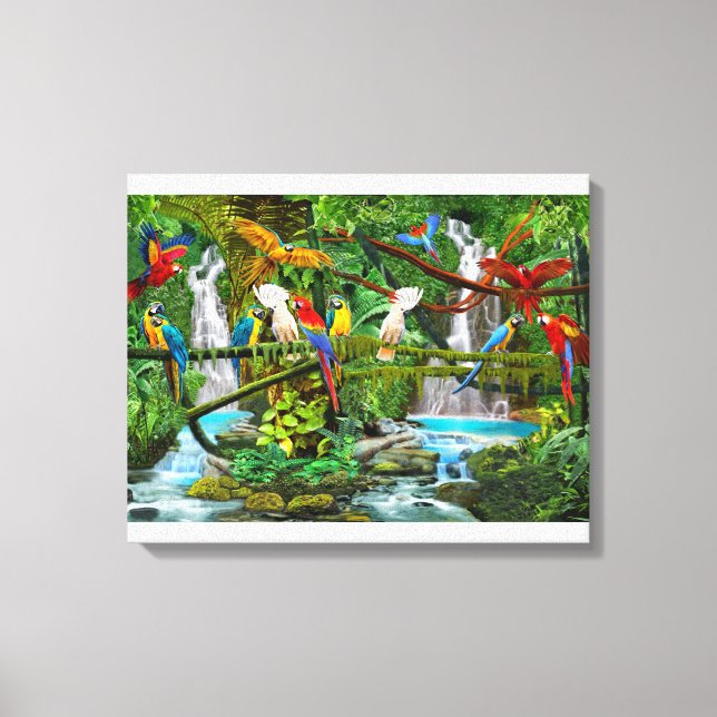 PARROTS IN PARADISE CANVAS PRINT (Front)