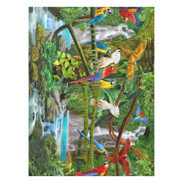 PARROTS IN PARADISE TABLECLOTH (Front)