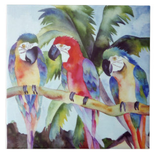 Parrots in Paradise tile