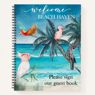 Parrots Macaw Cockatoo Beach Vacation home Notebook