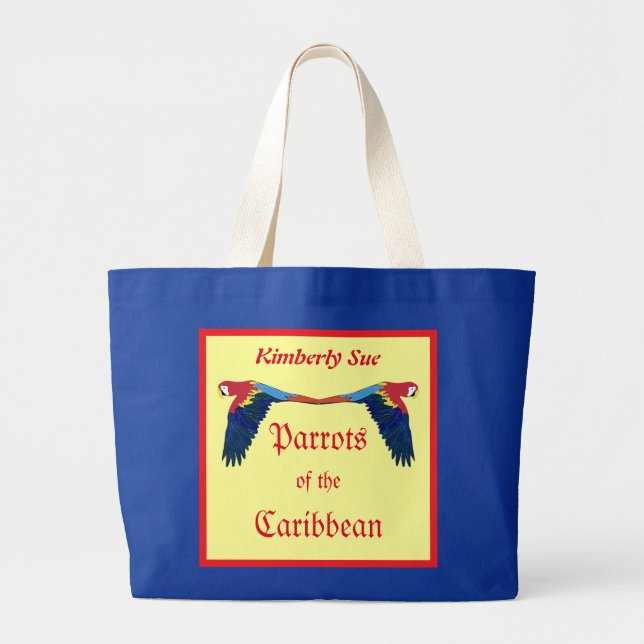 Parrots of the Caribbean Humourous Personalised Large Tote Bag (Front)