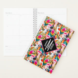 Parrots & Palm Leaves   Monogram Planner