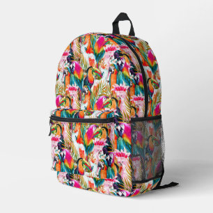Parrots & Palm Leaves Printed Backpack