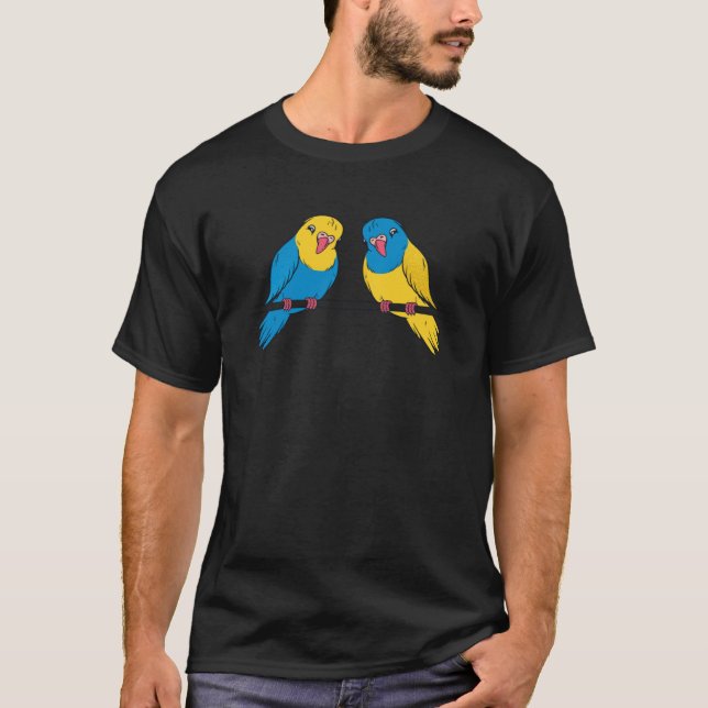 parrots peace love couple T-Shirt (Front)