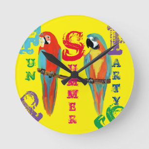 PARROTS ROUND CLOCK