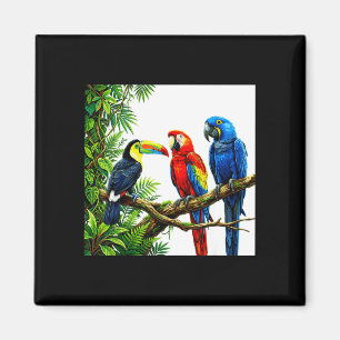 Parrots tropical birds hawaii beach party summer magnet