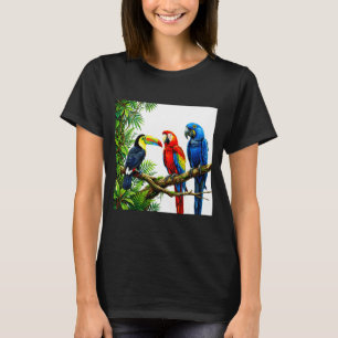 Parrots tropical birds hawaii beach party summer T-Shirt