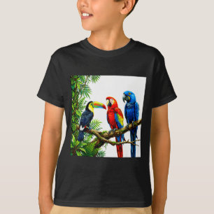 Parrots tropical birds hawaii beach party summer T-Shirt