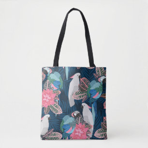 Parrots Tropical: Vintage Seamless Pattern Tote Bag