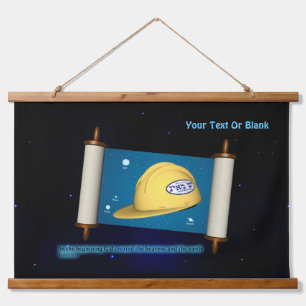 Parshat Bereshit - Yesh M'ayn Construction Hanging Tapestry