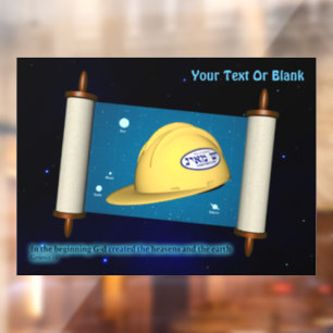 Parshat Bereshit - Yesh M'ayn Construction Window Cling