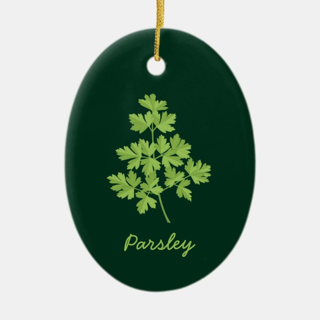 Parsley Ceramic Tree Decoration (Front)