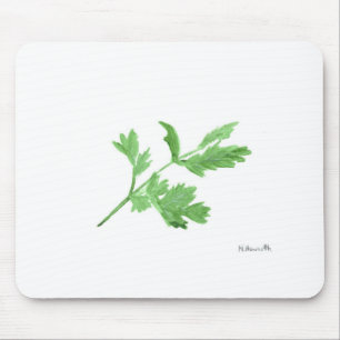 Parsley herb watercolour mouse mat