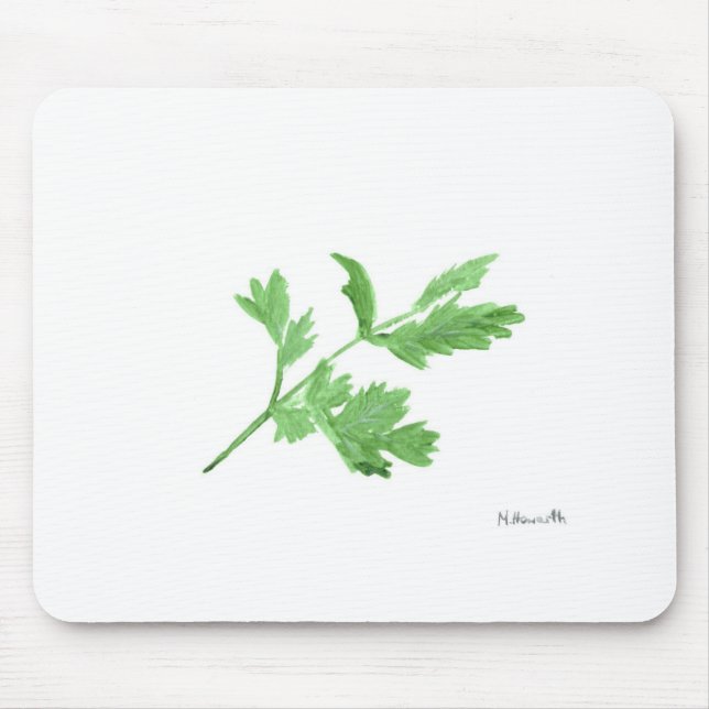 Parsley herb watercolour mouse mat (Front)