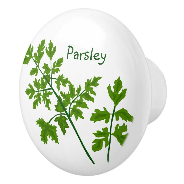 Parsley Herbs Kitchen Ceramic Knob (Right)