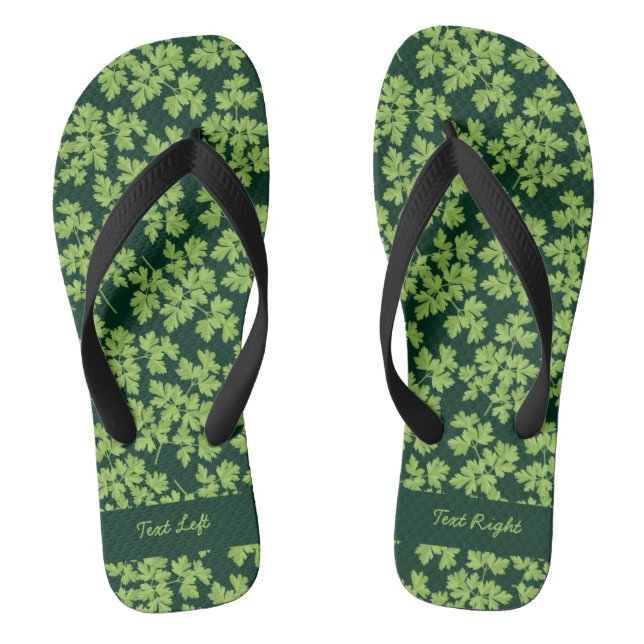 Parsley Pattern Flip Flops (Footbed)