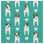 Parson Jack Russell dogs w hearts ANY colour Fabric