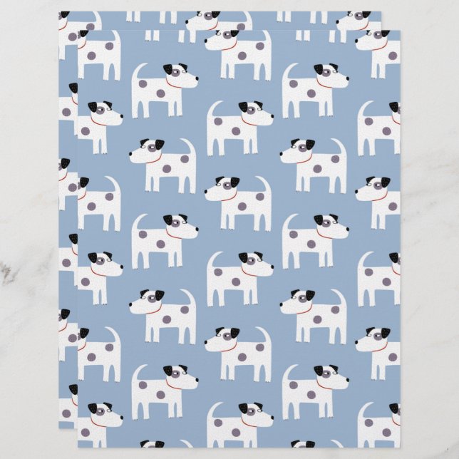Parson Jack Russell Terrier Dog Pattern Blue (Front/Back)