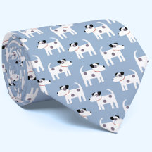 Parson Jack Russell Terrier Dog Pattern Blue Tie