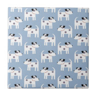 Parson Jack Russell Terrier Dog Pattern Blue