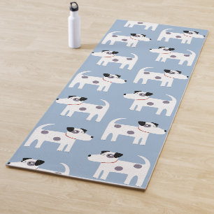 Parson Jack Russell Terrier Dog Pattern Blue Yoga Mat