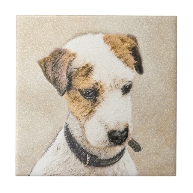 Parson Jack Russell Terrier Painting 2 Dog Art Tile (Front)